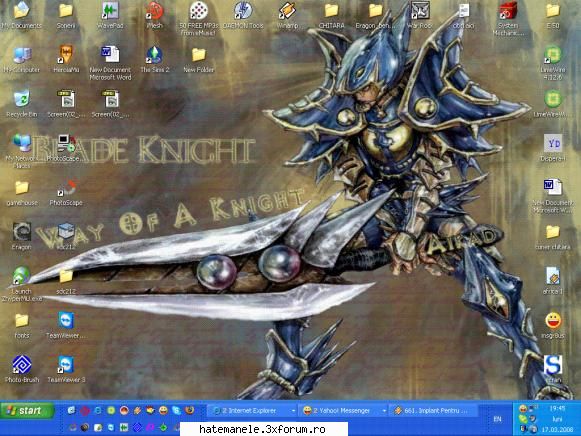 My desktop... - Here's mine. Wallpaperu' ii facut de mine - Sa vb despre tot si toate